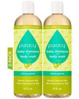 Puracy Shampoo & Body Wash for Children - Perfect Skin, Pure Ingredients - with 12 Fruit & Vegetable Extracts for Silky Smooth Skin, Gentle Citrus Grove Aromas, 98.8% from Mother Nature, 12 Oz (2-Pk)